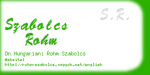 szabolcs rohm business card